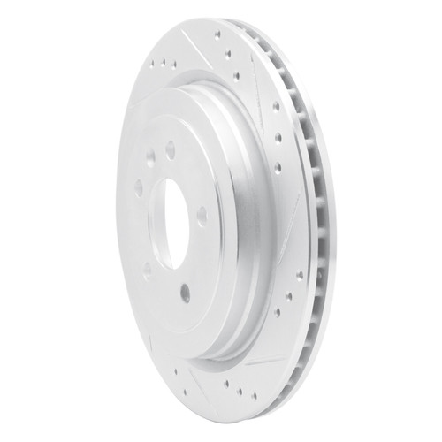 R1 13-19 Cadillac ATS Rear Right Drilled & Slotted Silver Brake Rotor