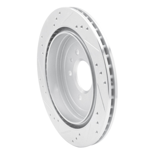 R1 13-19 Cadillac ATS Rear Right Drilled & Slotted Silver Brake Rotor