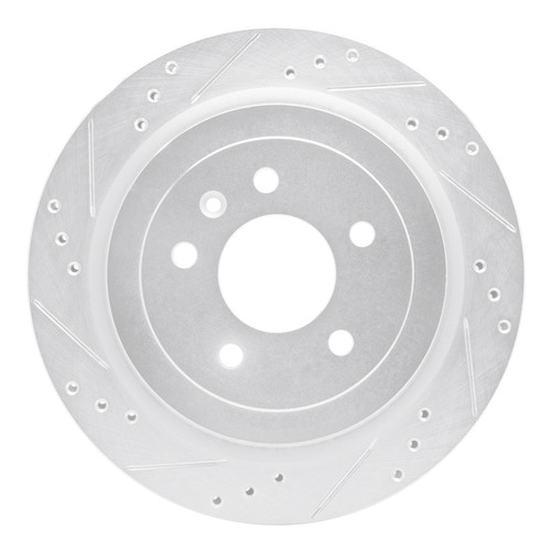 R1 13-19 Cadillac ATS Rear Left Drilled & Slotted Silver Brake Rotor