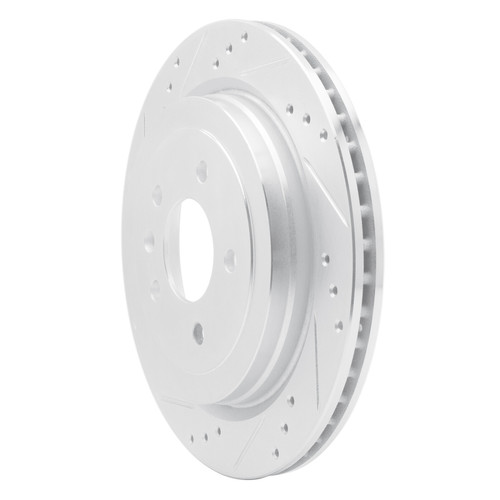 R1 13-19 Cadillac ATS Rear Left Drilled & Slotted Silver Brake Rotor