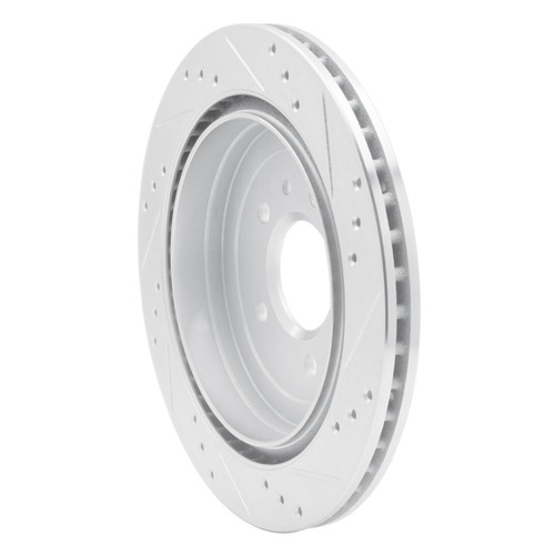 R1 13-19 Cadillac ATS Rear Left Drilled & Slotted Silver Brake Rotor