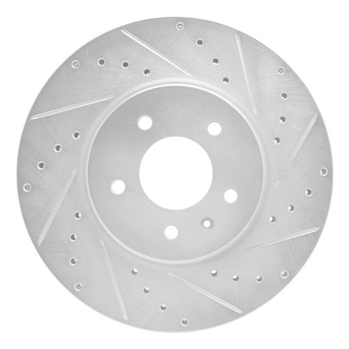 R1 09-11 Cadillac STS Front Right Drilled & Slotted Silver Brake Rotor