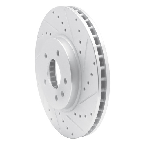 R1 09-11 Cadillac STS Front Right Drilled & Slotted Silver Brake Rotor