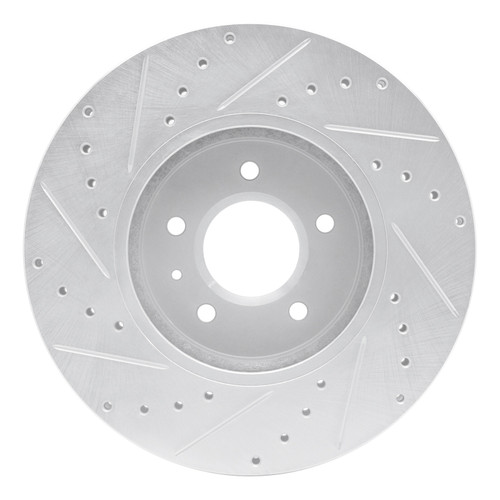 R1 09-11 Cadillac STS Front Right Drilled & Slotted Silver Brake Rotor