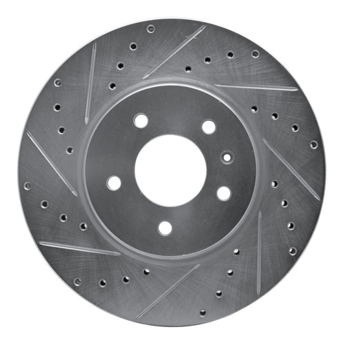 R1 09-11 Cadillac STS Front Left Drilled & Slotted Silver Brake Rotor