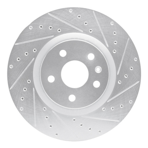 R1 08-17 Cadillac CTS Front Right Drilled & Slotted Silver Brake Rotor