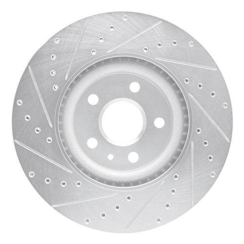 R1 08-17 Cadillac CTS Front Right Drilled & Slotted Silver Brake Rotor