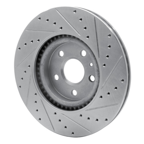 R1 08-17 Cadillac CTS Front Left Drilled & Slotted Silver Brake Rotor