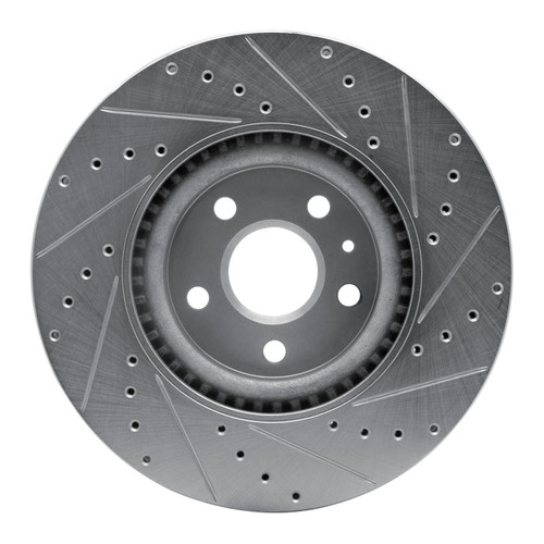 R1 08-17 Cadillac CTS Front Left Drilled & Slotted Silver Brake Rotor