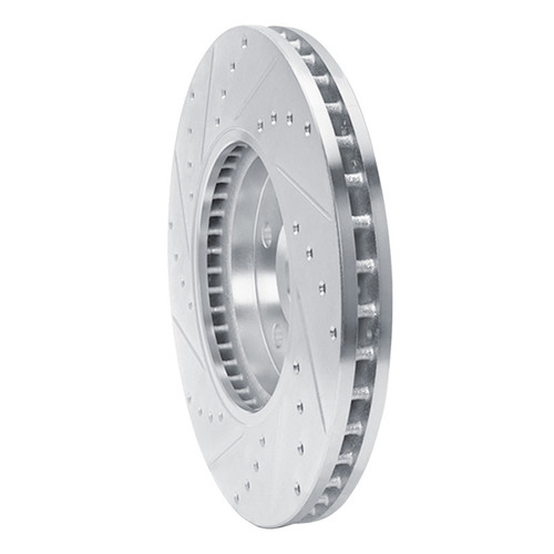 R1 08-14 Cadillac CTS Front Right Drilled & Slotted Silver Brake Rotor