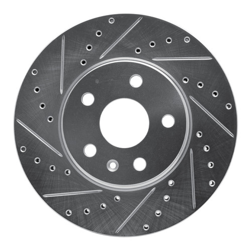 R1 08-14 Cadillac CTS Front Left Drilled & Slotted Silver Brake Rotor