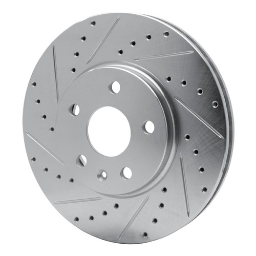 R1 08-14 Cadillac CTS Front Left Drilled & Slotted Silver Brake Rotor