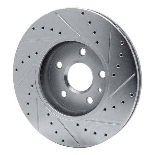 R1 08-14 Cadillac CTS Front Left Drilled & Slotted Silver Brake Rotor