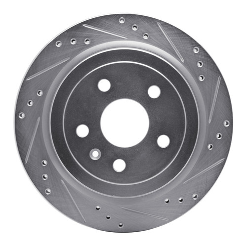 R1 08-19 Cadillac CTS Rear Right Drilled & Slotted Silver Brake Rotor