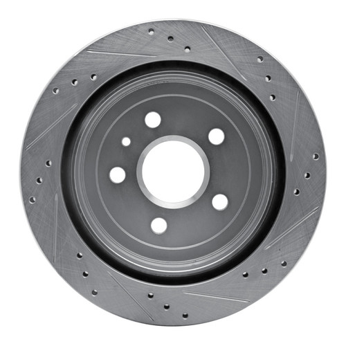 R1 08-19 Cadillac CTS Rear Left Drilled & Slotted Silver Brake Rotor