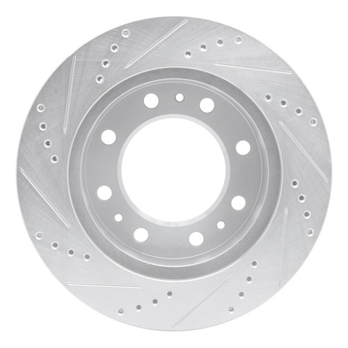 R1 06-11 Cadillac DTS Front Right Drilled & Slotted Silver Brake Rotor