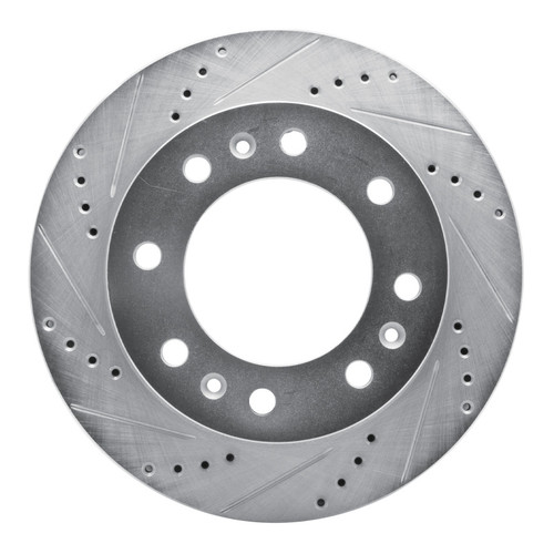 R1 06-11 Cadillac DTS Front Left Drilled & Slotted Silver Brake Rotor