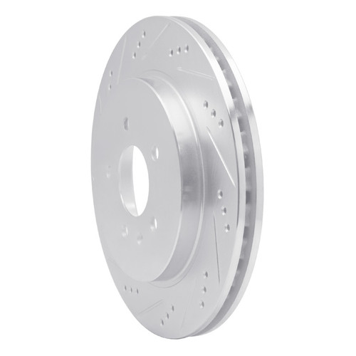 R1 05-11 Cadillac CTS Rear Left Drilled & Slotted Silver Brake Rotor