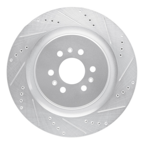 R1 04-11 Cadillac STS Rear Right Drilled & Slotted Silver Brake Rotor