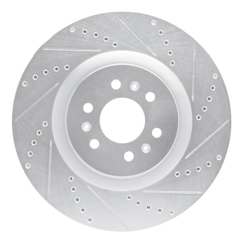 R1 04-11 Cadillac CTS Front Right Drilled & Slotted Silver Brake Rotor