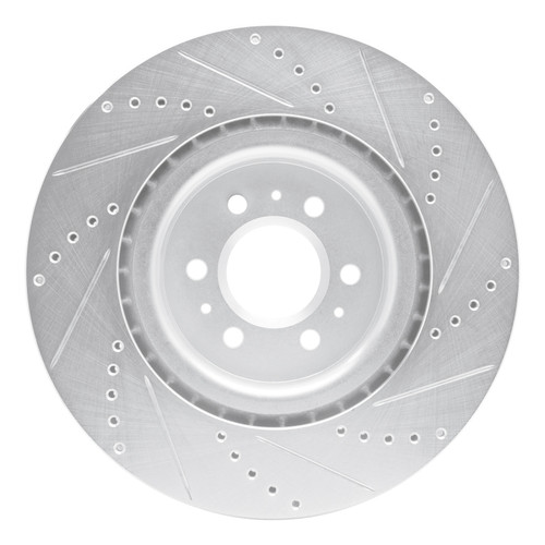 R1 04-11 Cadillac STS Front Left Drilled & Slotted Silver Brake Rotor