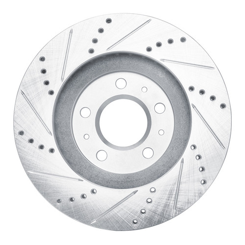 R1 03-07 Cadillac CTS Front Right Drilled & Slotted Silver Brake Rotor