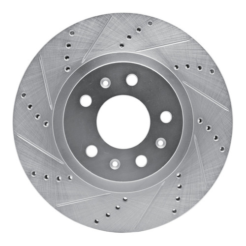 R1 03-07 Cadillac CTS Front Left Drilled & Slotted Silver Brake Rotor