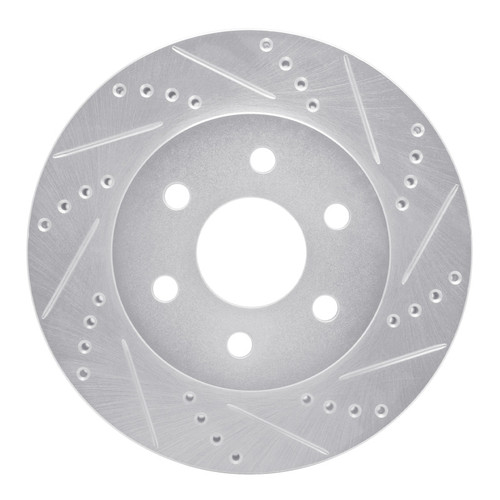 R1 98-99 Cadillac DEVILLE Front Right Drilled & Slotted Silver Brake Rotor