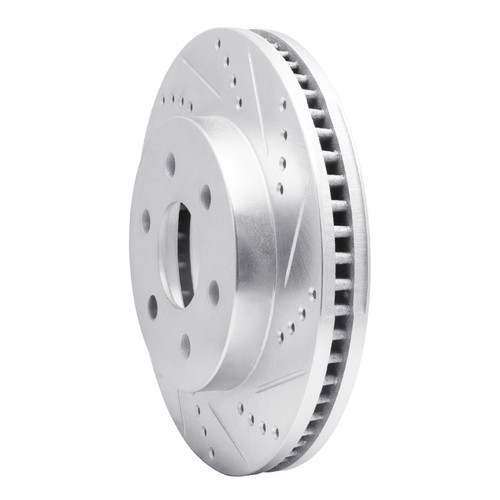 R1 98-99 Cadillac DEVILLE Front Right Drilled & Slotted Silver Brake Rotor