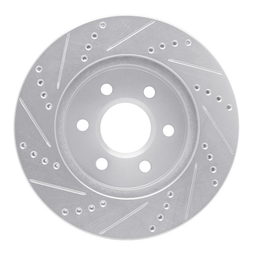 R1 98-99 Cadillac DEVILLE Front Right Drilled & Slotted Silver Brake Rotor