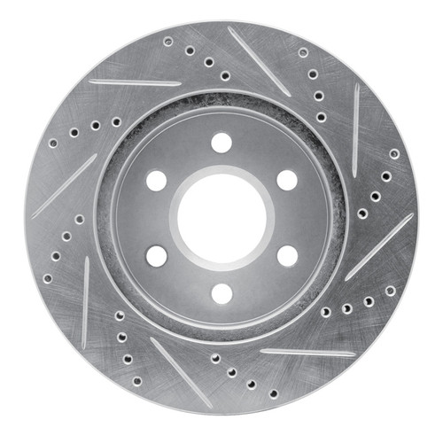 R1 98-99 Cadillac DEVILLE Front Left Drilled & Slotted Silver Brake Rotor