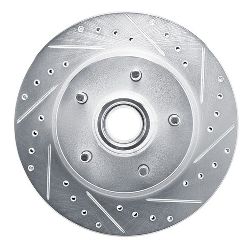 R1 90-90 Cadillac BROUGHAM Front Right Drilled & Slotted Silver Brake Rotor