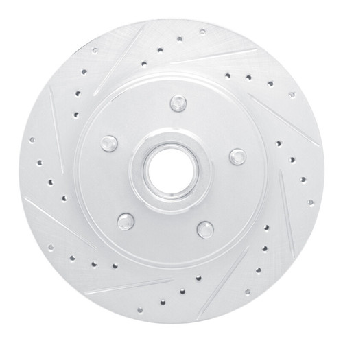 R1 67-72 Cadillac COMMERCIAL CHASSIS Front Left Drilled & Slotted Silver Brake Rotor