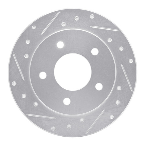 R1 86-92 Buick Reatta Rear Left Drilled & Slotted Silver Brake Rotor