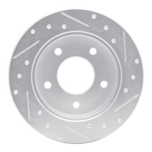R1 86-92 Buick Reatta Rear Left Drilled & Slotted Silver Brake Rotor