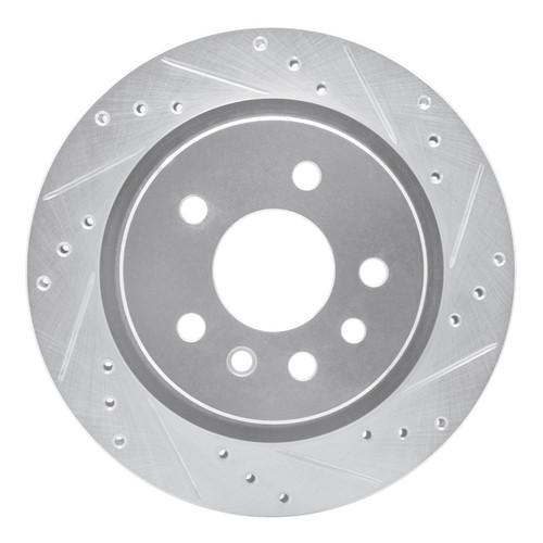 R1 01-01 Cadillac CATERA Rear Right Drilled & Slotted Silver Brake Rotor