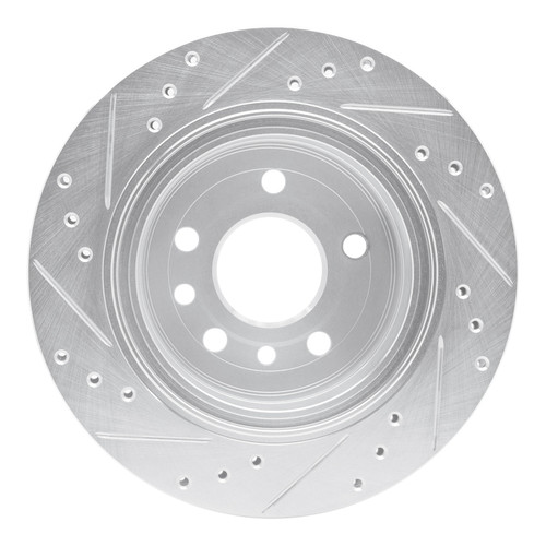R1 01-01 Cadillac CATERA Rear Right Drilled & Slotted Silver Brake Rotor