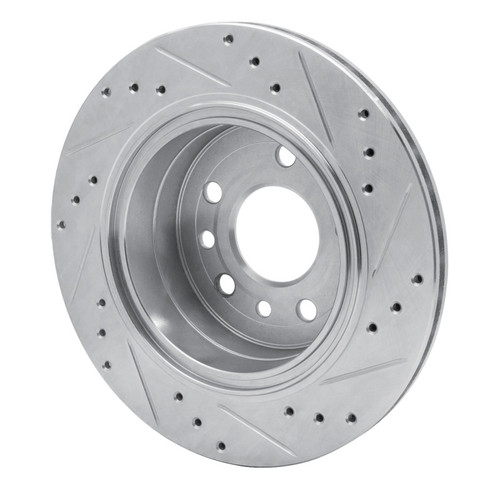 R1 01-01 Cadillac CATERA Rear Left Drilled & Slotted Silver Brake Rotor