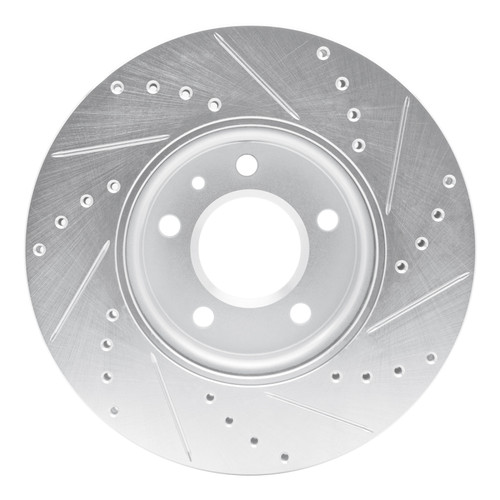 R1 11-25 Buick Encore GX Front Left Drilled & Slotted Silver Brake Rotor