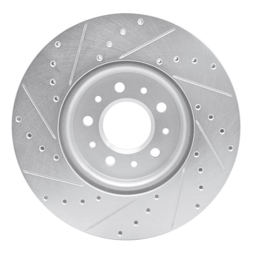 R1 16-21 Buick LaCrosse Front Right Drilled & Slotted Silver Brake Rotor