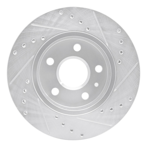 R1 11-16 Buick LaCrosse Front Left Drilled & Slotted Silver Brake Rotor