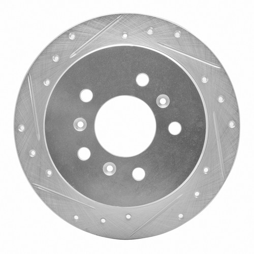 R1 06-10 Buick ALLURE Rear Left Drilled & Slotted Silver Brake Rotor