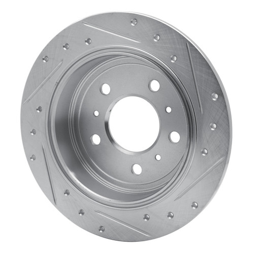 R1 06-10 Buick ALLURE Rear Left Drilled & Slotted Silver Brake Rotor