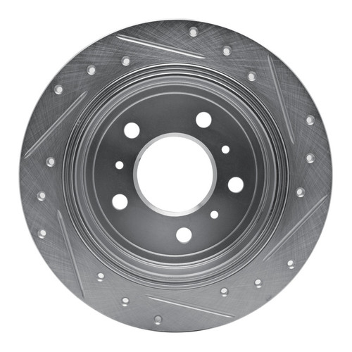 R1 06-10 Buick ALLURE Rear Left Drilled & Slotted Silver Brake Rotor