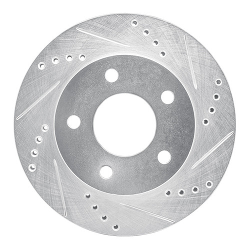 R1 83-96 Buick Reatta Front Right Drilled & Slotted Silver Brake Rotor