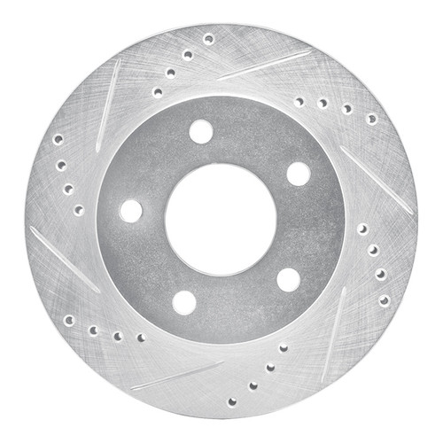 R1 83-96 Buick CENTURY Front Left Drilled & Slotted Silver Brake Rotor