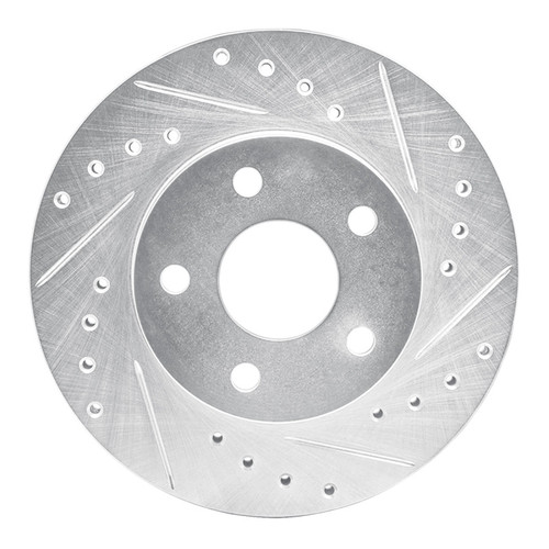 R1 80-89 Buick SKYLARK Front Right Drilled & Slotted Silver Brake Rotor