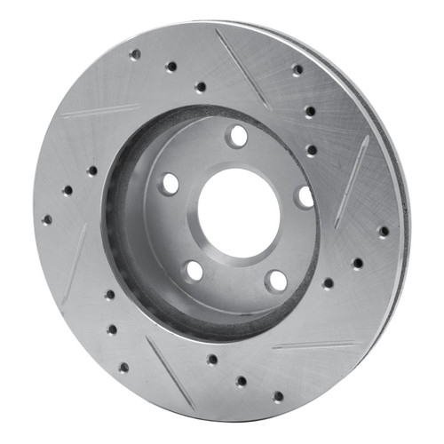 R1 80-89 Buick SKYLARK Front Left Drilled & Slotted Silver Brake Rotor