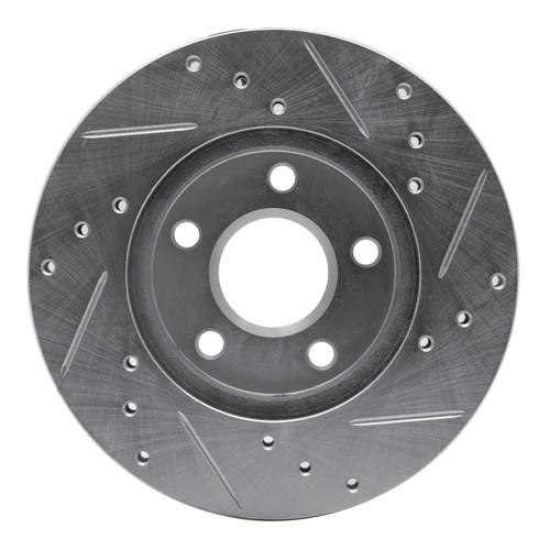 R1 80-89 Buick SKYLARK Front Left Drilled & Slotted Silver Brake Rotor