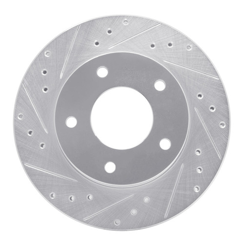 R1 77-80 Buick LeSabre Rear Left Drilled & Slotted Silver Brake Rotor